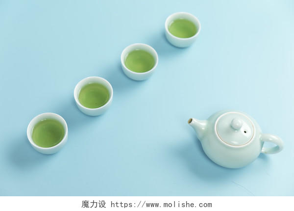 清明喝茶茶具功夫茶背景图片